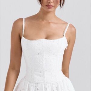 House of CB 2 Piece White Lace Midi Set